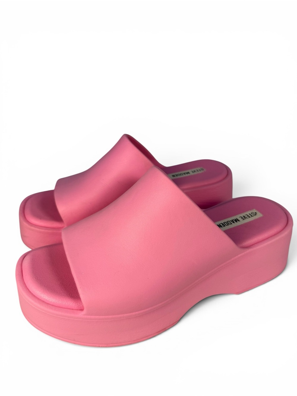 Steve Madden Pink Platform Slide Sandals Size 9 Bubblegum Pink